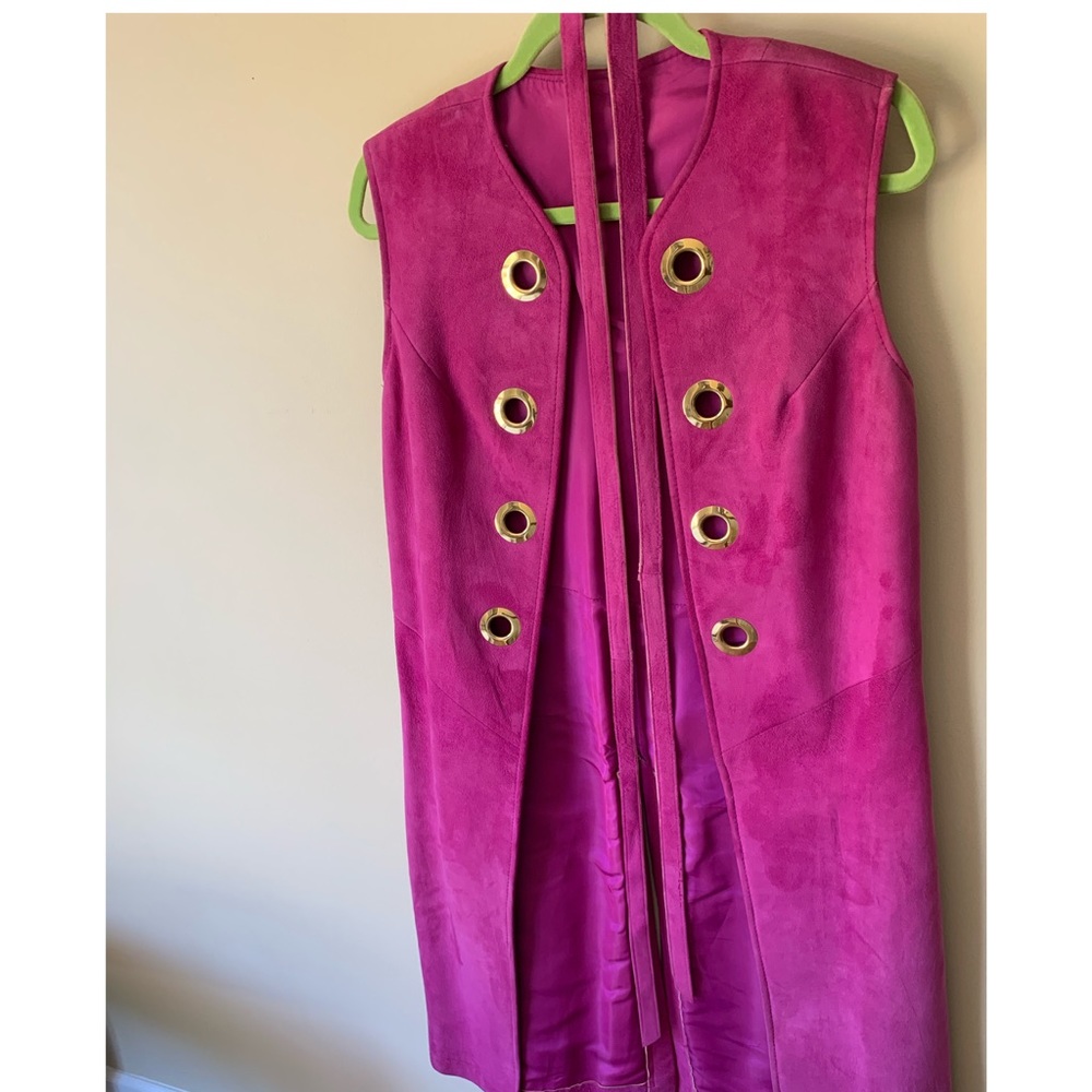 Pink suede vest